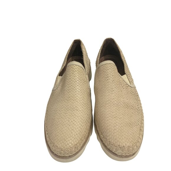 Donald J Pliner Women's Size 7.5 Beige Textured Slip-On Loafers shoes - Picture 2 of 7